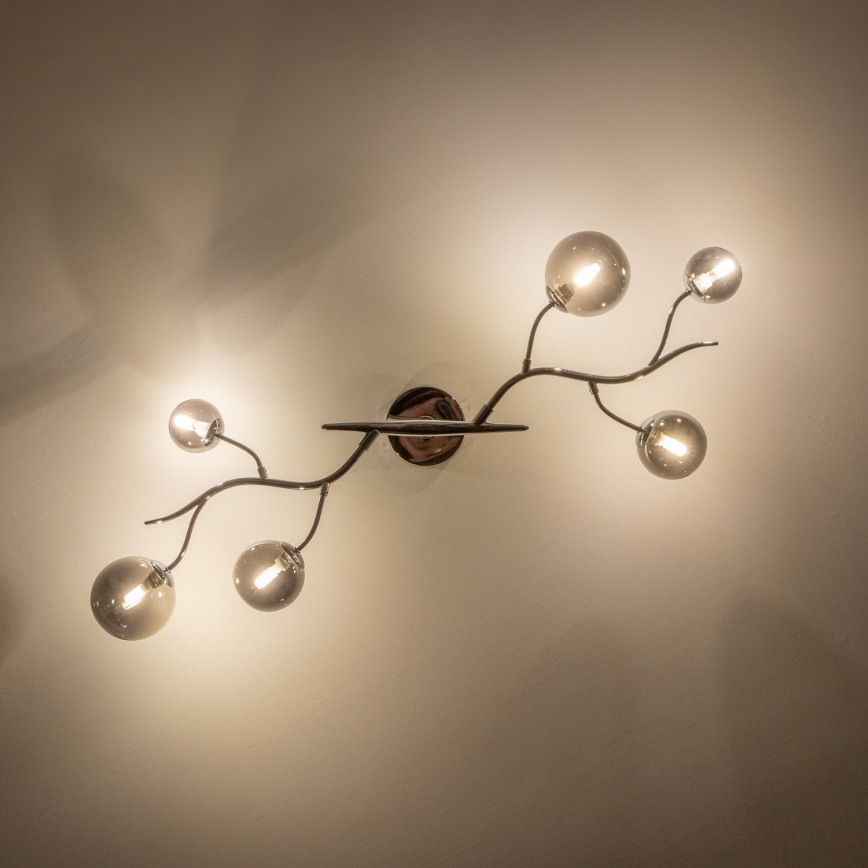 Brilagi - LED plafonski luster MISTEL 6xG9/3W/230V crni hrom/dimljeno