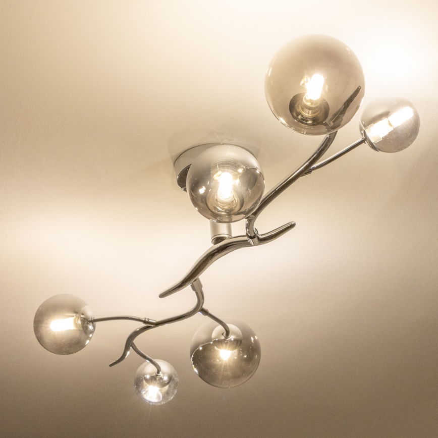 Brilagi - LED plafonski luster MISTEL 6xG9/3W/230V crni hrom/dimljeno