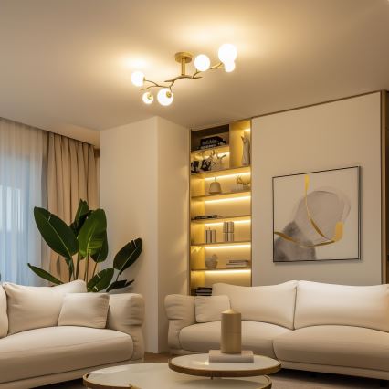 Brilagi - LED plafonski luster MISTEL 6xG9/3W/230V zlatna/bela