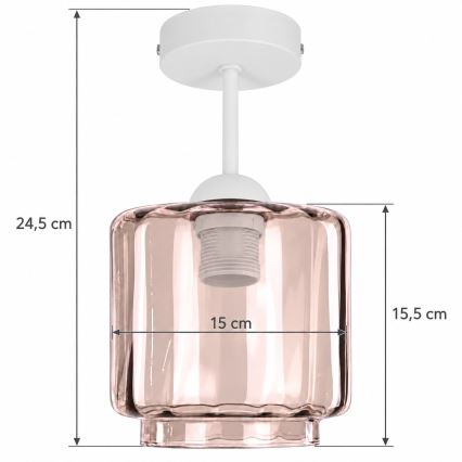 BRILAGI - LED plafonski luster RETRO GLASS 1xE27/60W/230V Ø 15 cm bela/dimljeno bež