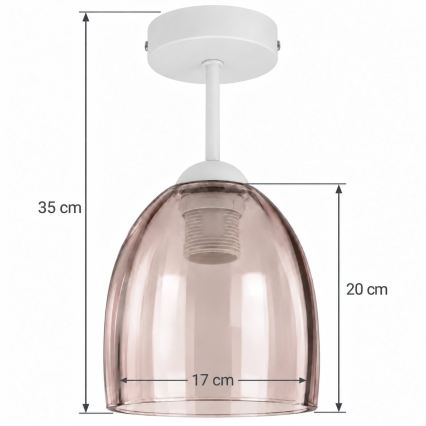BRILAGI - LED plafonski luster RETRO GLASS 1xE27/60W/230V prečnika 17 cm bela/zadimljeno bež