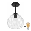 BRILAGI - LED plafonski luster RETRO GLASS 1xE27/60W/230V preč. 25 cm crna/prozirna