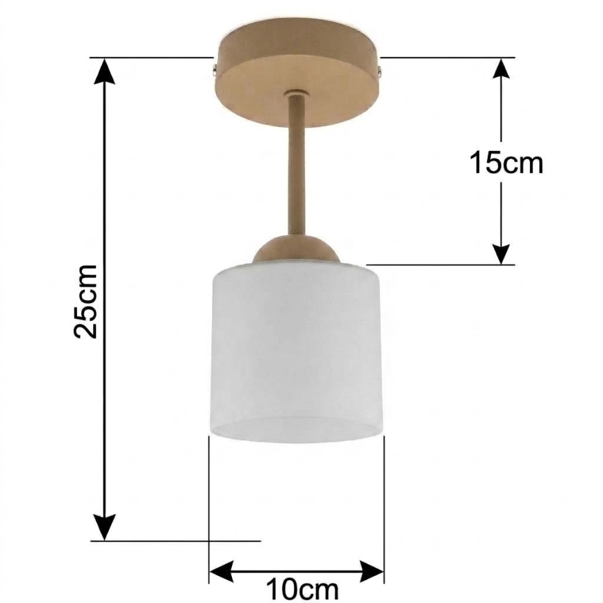 BRILAGI - LED plafonski luster RETRO GLASS 1xE27/60W/230V prečnik 10 cm bež/bela