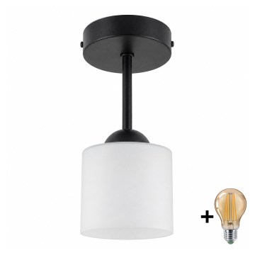 BRILAGI - LED plafonski luster RETRO GLASS 1xE27/60W/230V prečnik 10 cm crna/bela