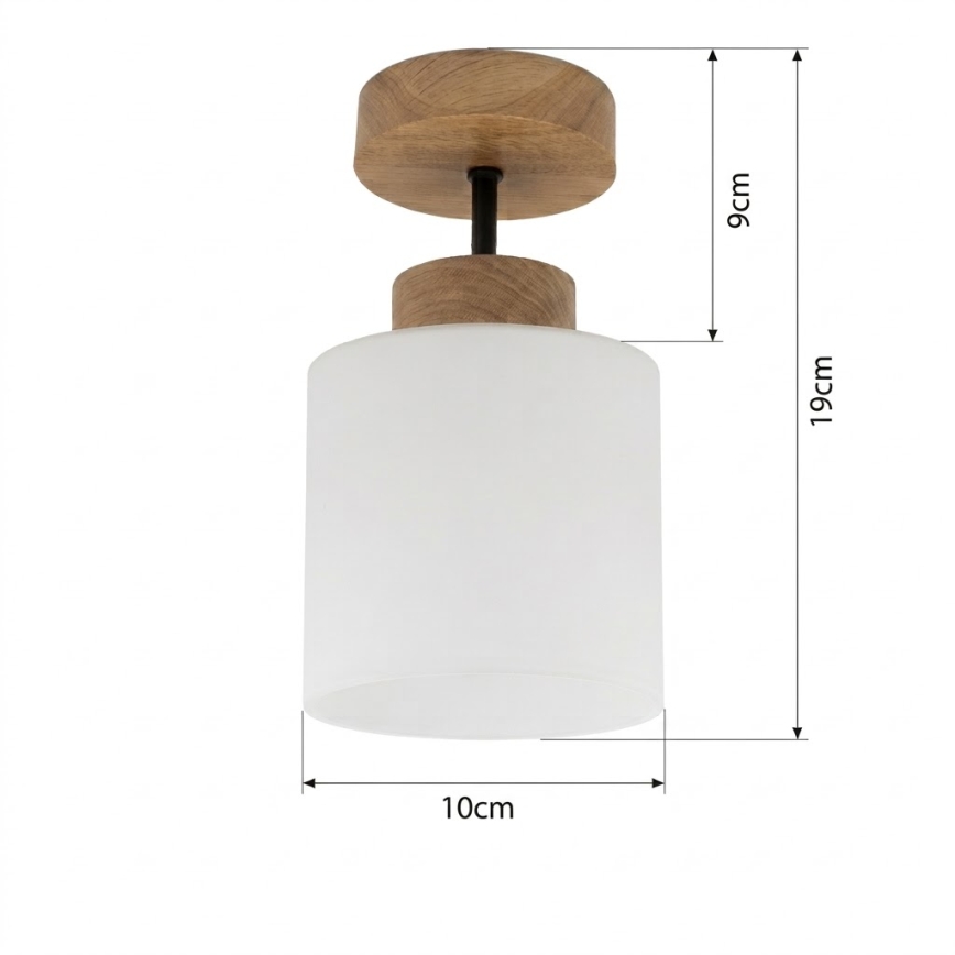 BRILAGI - LED plafonski luster RETRO GLASS 1xE27/60W/230V prečnik 10 cm hrast/bela