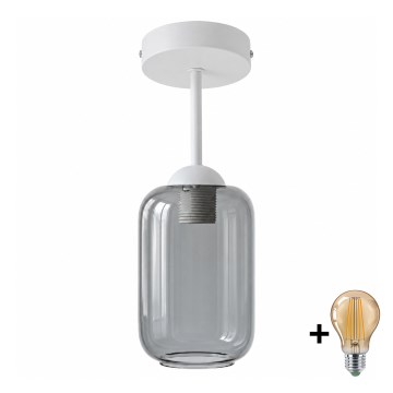 BRILAGI - LED plafonski luster RETRO GLASS 1xE27/60W/230V prečnik 14 cm bela/dimljeno siva