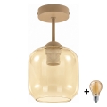 BRILAGI - LED plafonski luster RETRO GLASS 1xE27/60W/230V prečnik 14 cm bež / zadimljena bež