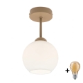 BRILAGI - LED plafonski luster RETRO GLASS 1xE27/60W/230V prečnik 15 cm bež/beli