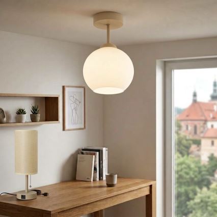 BRILAGI - LED plafonski luster RETRO GLASS 1xE27/60W/230V prečnik 15 cm bež/beli