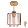 BRILAGI - LED plafonski luster RETRO GLASS 1xE27/60W/230V prečnik 15 cm bež/dimljeno bež