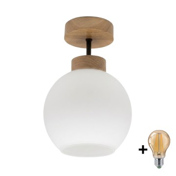 BRILAGI - LED Plafonski luster RETRO GLASS 1xE27/60W/230V prečnik 15 cm hrast/bela