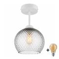 BRILAGI - LED plafonski luster RETRO GLASS 1xE27/60W/230V prečnik 18 cm bela/zadimljena siva