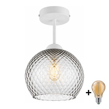 BRILAGI - LED plafonski luster RETRO GLASS 1xE27/60W/230V prečnik 25 cm bela/zadimljeno-siva