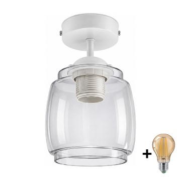 BRILAGI - LED Plafonski luster RETRO GLASS 1xE27/60W/230V prečnik 26 cm bela/zadimljena siva