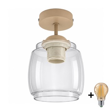 BRILAGI - LED plafonski luster RETRO GLASS 1xE27/60W/230V prečnik 26 cm bež/zadimljena siva