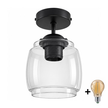 BRILAGI - LED plafonski luster RETRO GLASS 1xE27/60W/230V prečnik 26 cm crna/dimna siva