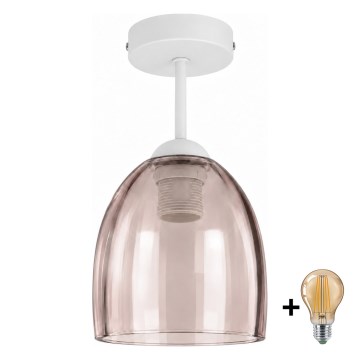 BRILAGI - LED plafonski luster RETRO GLASS 1xE27/60W/230V prečnika 17 cm bela/zadimljeno bež