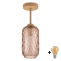 BRILAGI - LED plafonski luster RETRO GLASS 1xE27/60W/230V Ø 14 cm bež/zadimljeno braon