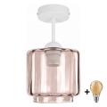 BRILAGI - LED plafonski luster RETRO GLASS 1xE27/60W/230V Ø 15 cm bela/dimljeno bež