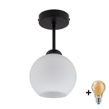 BRILAGI - LED plafonski luster RETRO GLASS 1xE27/60W/230V Ø 15 cm crna/bela