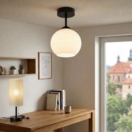BRILAGI - LED plafonski luster RETRO GLASS 1xE27/60W/230V Ø 15 cm crna/bela