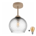 BRILAGI - LED plafonski luster RETRO GLASS 1xE27/60W/230V Ø 18 cm bež/dimno siva