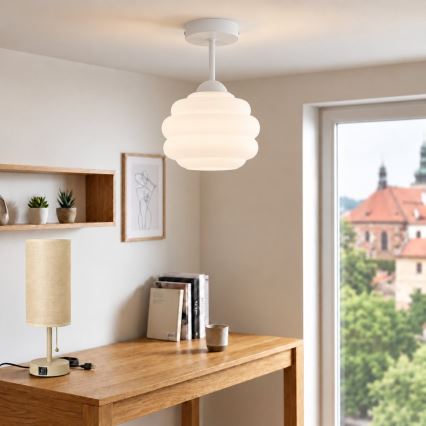 BRILAGI - LED Plafonski luster RETRO GLASS 1xE27/60W/230V Ø 20 cm bela