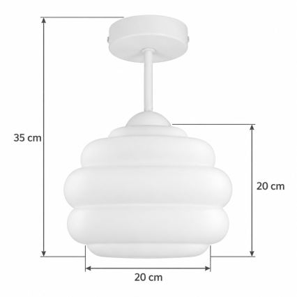 BRILAGI - LED Plafonski luster RETRO GLASS 1xE27/60W/230V Ø 20 cm bela