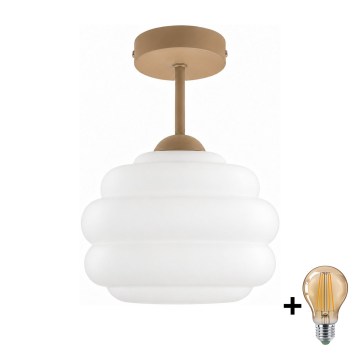 BRILAGI - LED plafonski luster RETRO GLASS 1xE27/60W/230V Ø 20 cm bež/bela