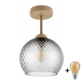 BRILAGI - LED plafonski luster RETRO GLASS 1xE27/60W/230V Ø 25 cm bež/dimna siva