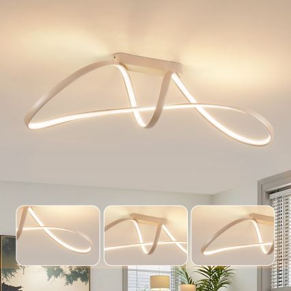 Brilagi - LED prigušiva plafonski luster TWISTER LED/60W/230V 3000-6000K bež + daljinski upravljač