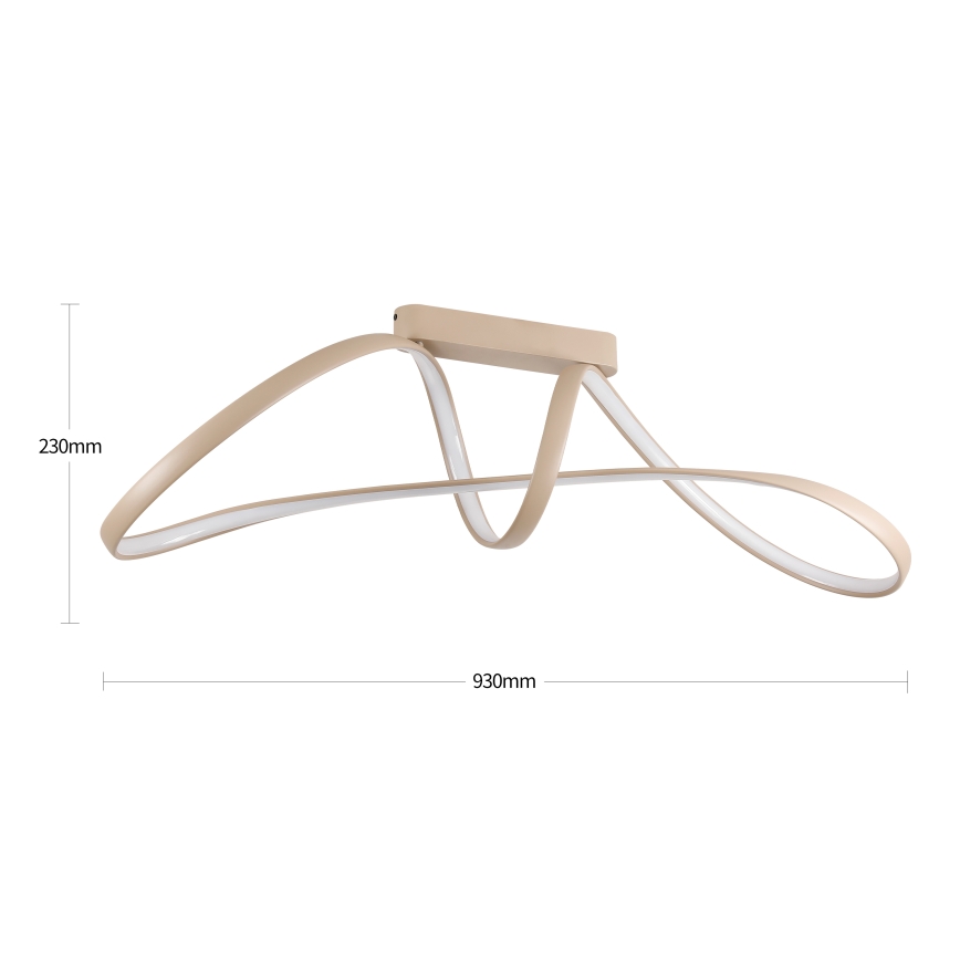 Brilagi - LED prigušiva plafonski luster TWISTER LED/60W/230V 3000-6000K bež + daljinski upravljač