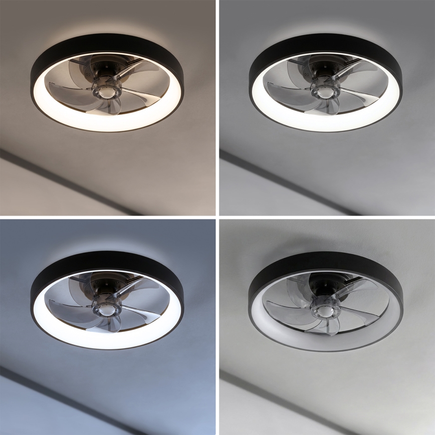 Brilagi - LED prigušiva plafonski ventilator LED/34W/230V, prečnik 50 cm, crna + daljinski upravljač
