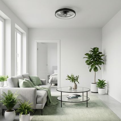Brilagi - LED prigušiva plafonski ventilator LED/34W/230V, prečnik 50 cm, crna + daljinski upravljač