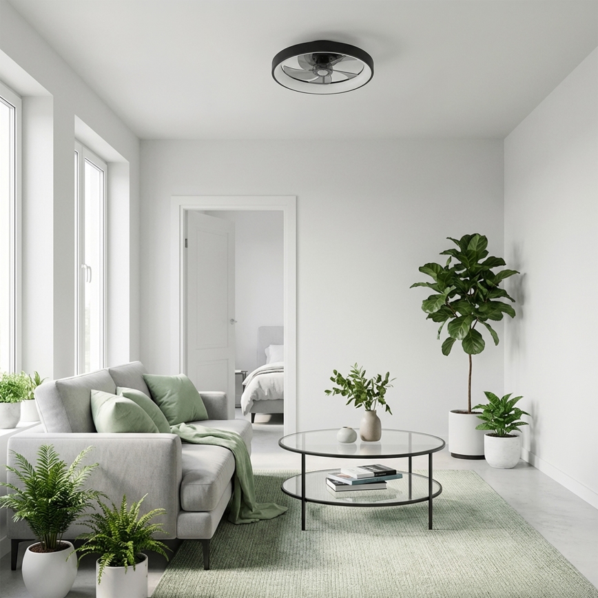 Brilagi - LED prigušiva plafonski ventilator LED/34W/230V, prečnik 50 cm, crna + daljinski upravljač