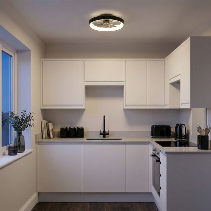Brilagi - LED prigušiva plafonski ventilator LED/34W/230V, prečnik 50 cm, crna + daljinski upravljač
