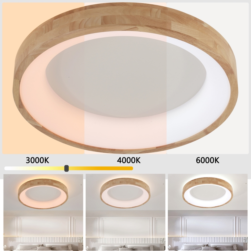 Brilagi - LED plafonsko svetlo FALCON WOOD LED/40W/230V 3000/4000/6000K prečnika 60 cm drvo