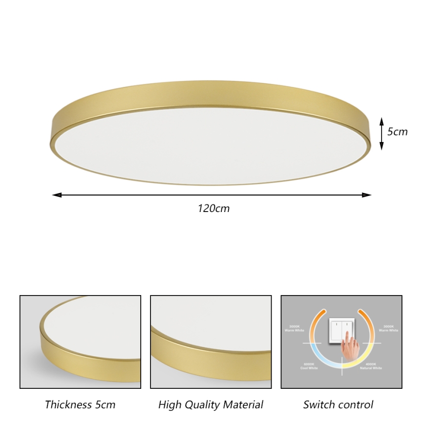 Brilagi - LED plafonsko svetlo POOL LED/180W/230V 3000/4500/6000K prečnik 120 cm zlatno