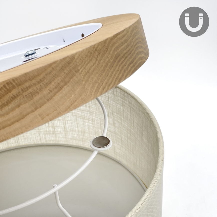 Brilagi - LED plafonsko svetlo BELLADONNA 1xE27/15W/230V, prečnik 30 cm, krem/hrast