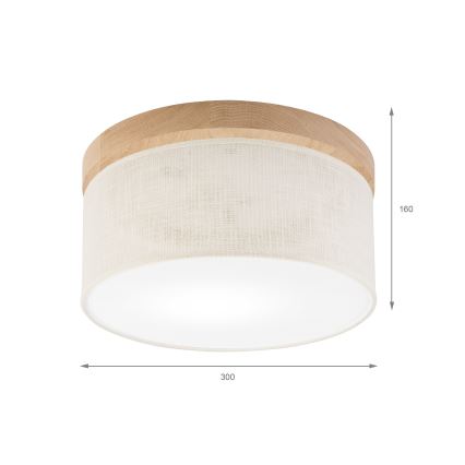 Brilagi - LED plafonsko svetlo BELLADONNA 1xE27/15W/230V, prečnik 30 cm, krem/hrast