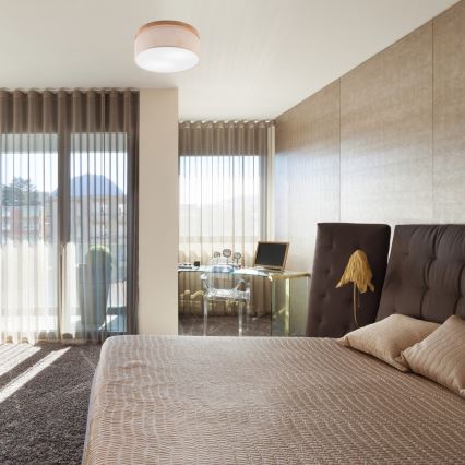 Brilagi - LED plafonsko svetlo BELLADONNA 2xE27/15W/230V prečnik 40 cm bež/hrast