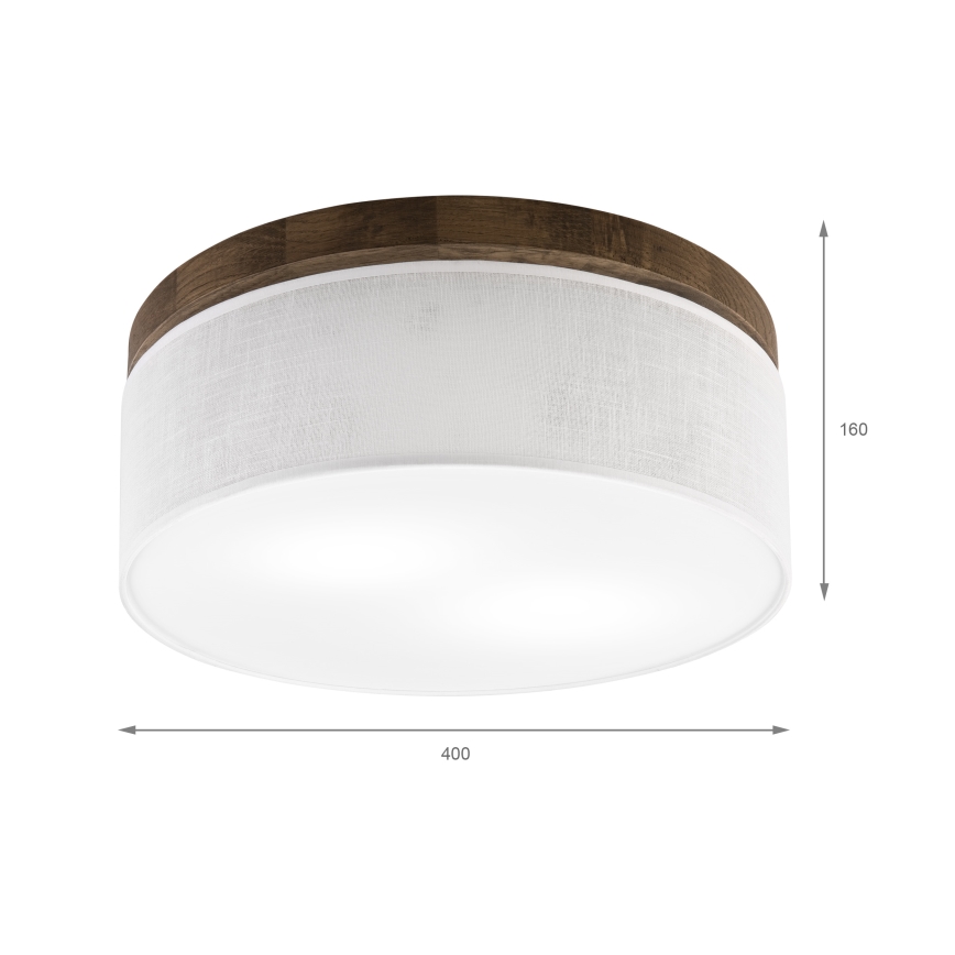 Brilagi - LED plafonsko svetlo BELLADONNA 2xE27/15W/230V prečnika 40 cm, bela/hrast-orah