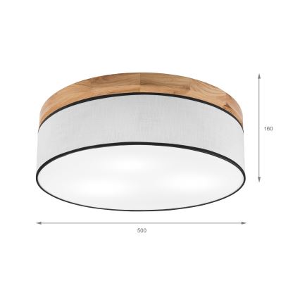 Brilagi - LED plafonsko svetlo BELLADONNA 3xE27/15W/230V prečnik 50 cm bela/hrast