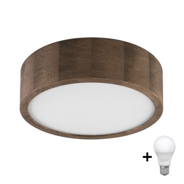 Brilagi - LED plafonsko svetlo CARVALHO 1xE27/60W/230V hrast/orah prečnik 27 cm