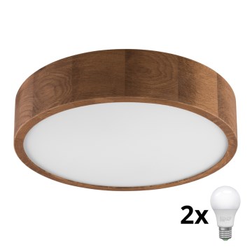 Brilagi - LED plafonsko svetlo CARVALHO 2xE27/60W/230V hrast-trešnja Ø 37 cm