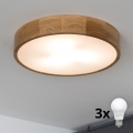 BRILAGI - LED plafonsko svetlo CARVALHO 3xE27/15W/230V hrast, prečnik 47,5 cm