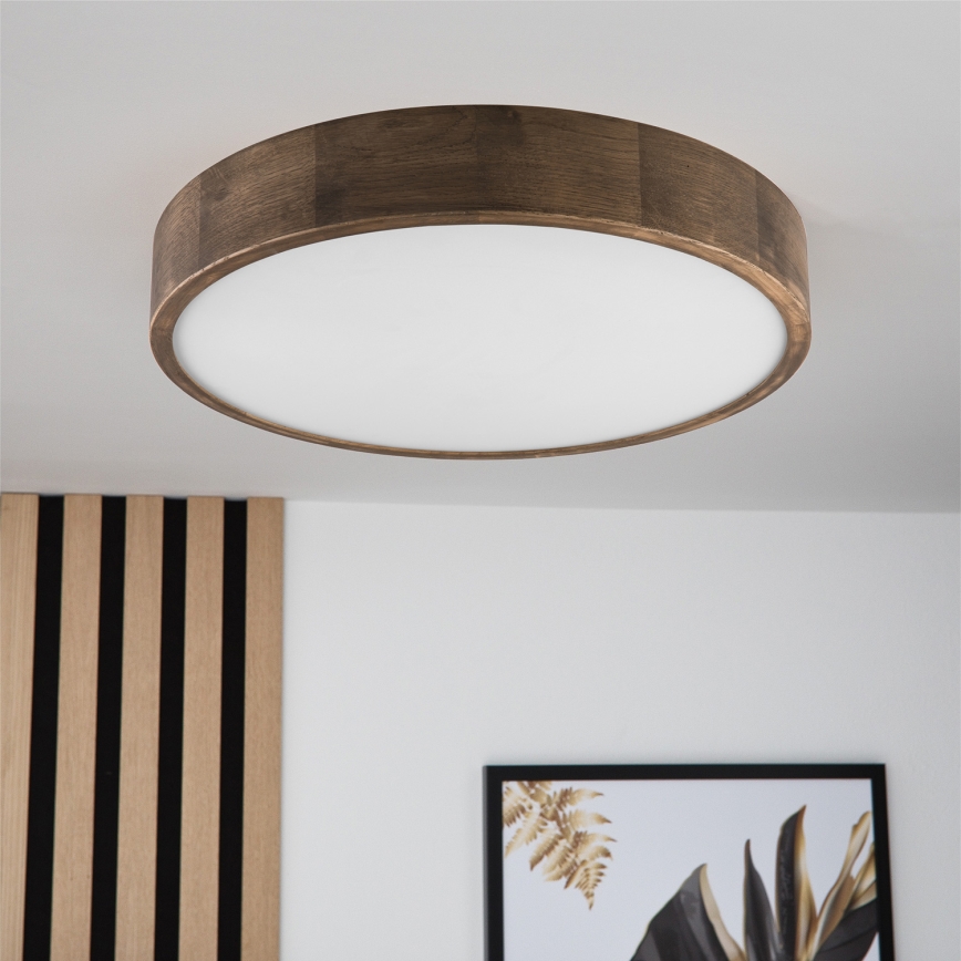 Brilagi - LED plafonsko svetlo CARVALHO 3xE27/60W/230V, hrast/orah, prečnik 47 cm