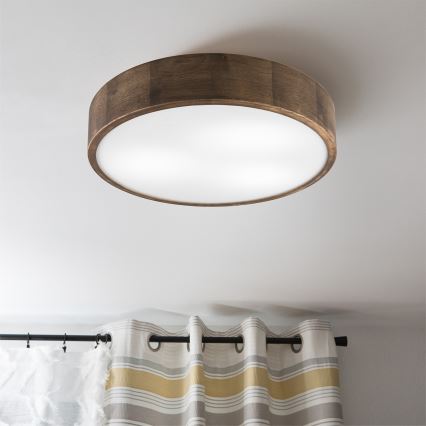 Brilagi - LED plafonsko svetlo CARVALHO 3xE27/60W/230V, hrast/orah, prečnik 47 cm