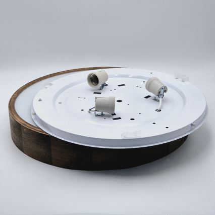 Brilagi - LED plafonsko svetlo CARVALHO 3xE27/60W/230V, hrast/orah, prečnik 47 cm
