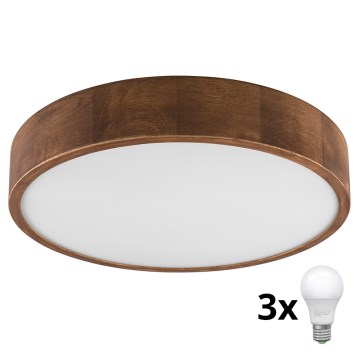 Brilagi - LED plafonsko svetlo CARVALHO 3xE27/60W/230V hrast/trešnja prečnik 47 cm